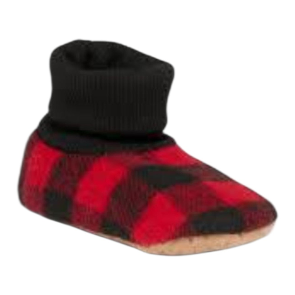 Old Navy Toddler Cozy Slipper Socks Buffalo Plaid‎ Red Black Booties 0-6 Months